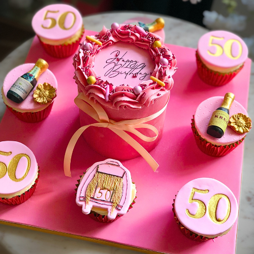 Mini Birthday Celebration Cake & Cupcakes – Chic & Personalised
