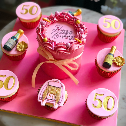 Mini Birthday Celebration Cake & Cupcakes – Chic & Personalised