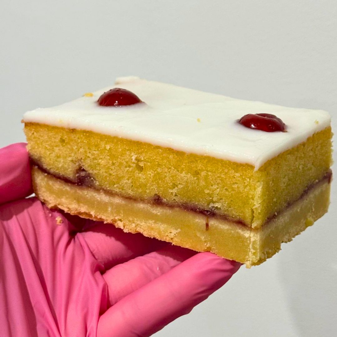 Cherry Bakewell Slice